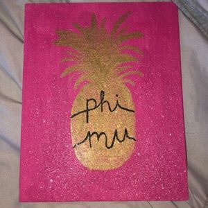 Phi Mu pineapple canvas